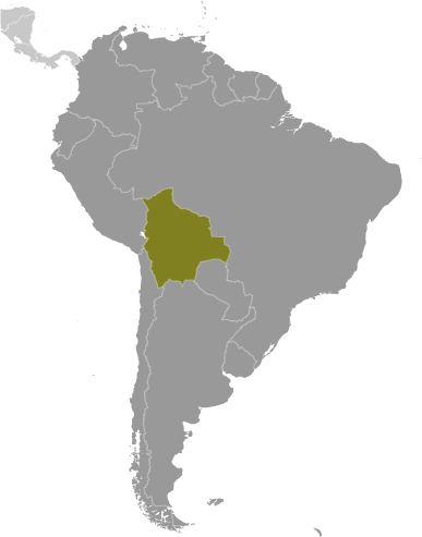 Położenie Boliwii na mapie Ameryki