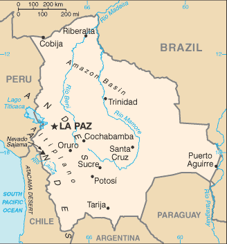 Mapa Boliwii