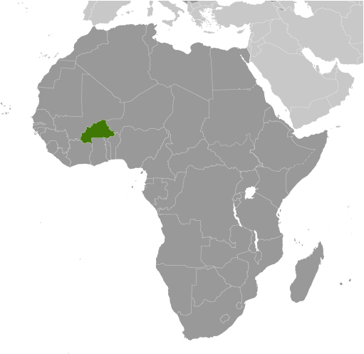 Położenie Burkina Faso na mapie Afryki