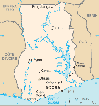 Mapa Ghany