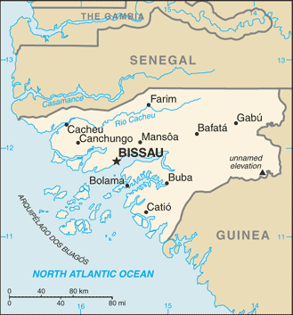 Mapa Gwinea Bissau