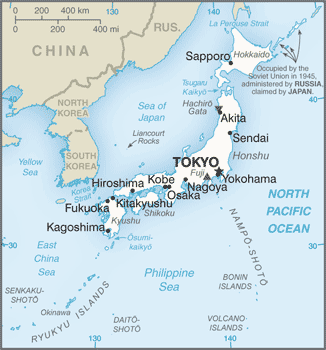 Mapa Japonii