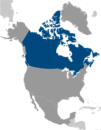 Położenie Kanady na mapie Ameryki