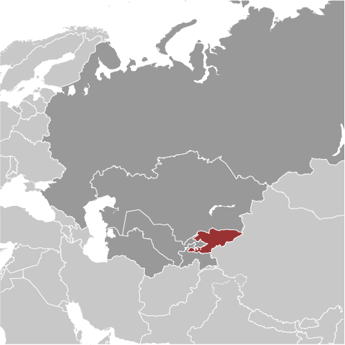 Położenie Kirgistanu na mapie Azji