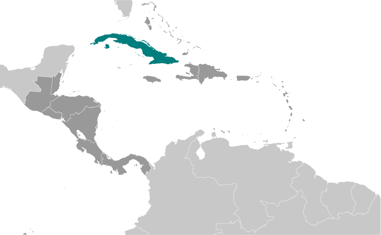 Położenie Kuby na mapie Ameryki