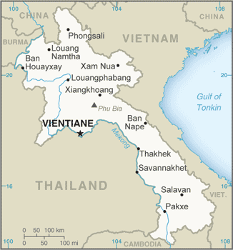 Mapa Laosu