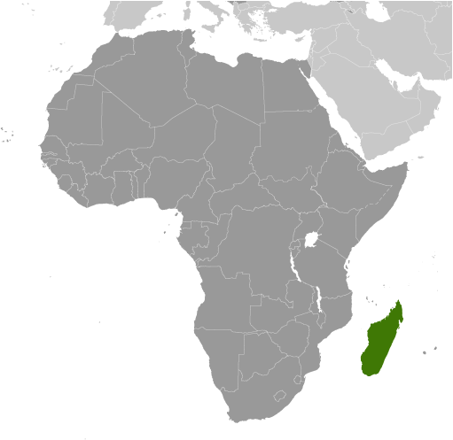 Położenie Madagaskar na mapie Afryki