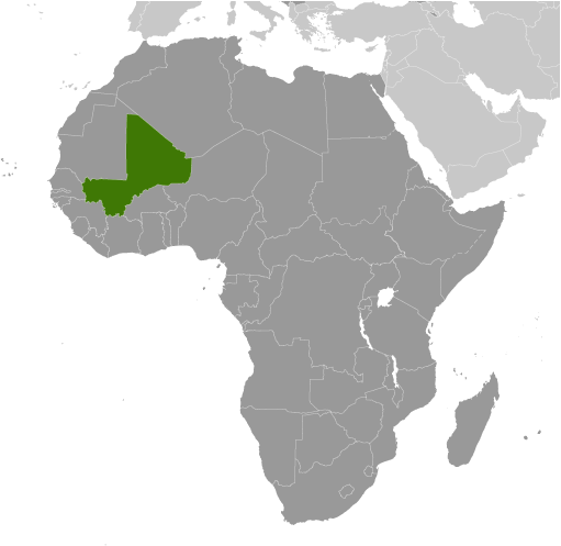 Położenie Mali na mapie Afryki
