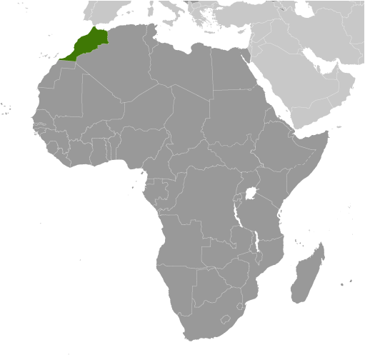Położenie Maroka na mapie Afryki