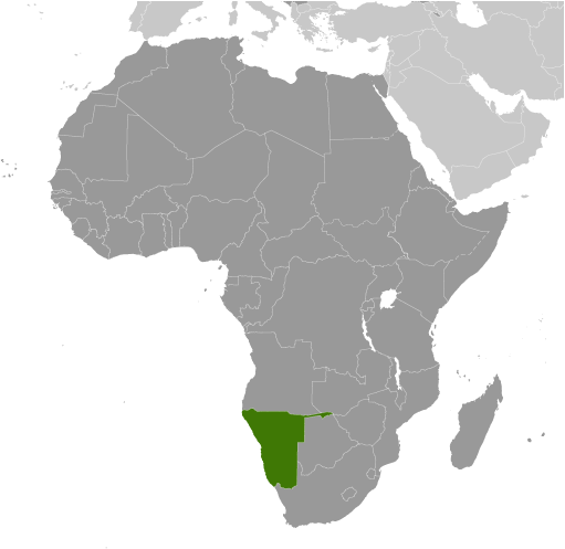 Położenie Namibii na mapie Afryki