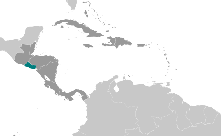 Położenie Salwadoru na mapie Ameryki