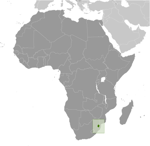 Położenie Swazilandu na mapie Afryki